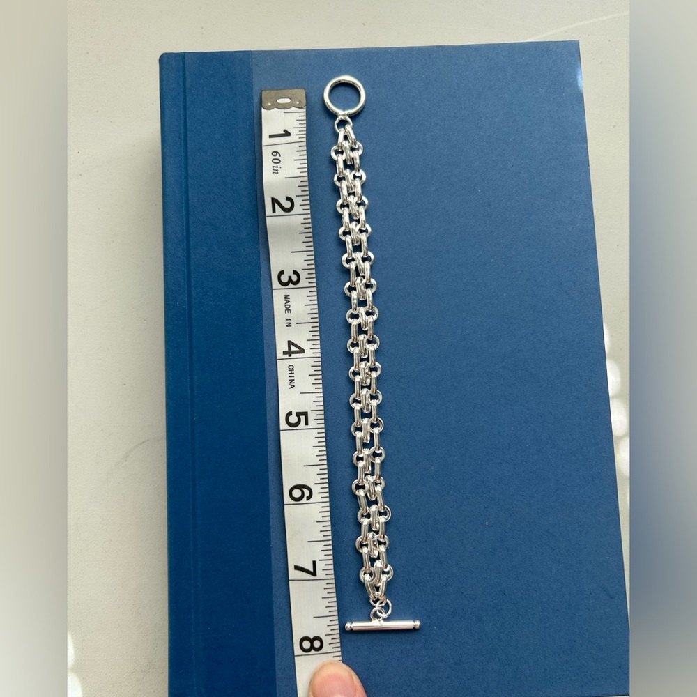 Silver Tbar Bracelet 7.75"
